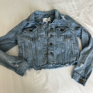 Cropped Pistola Jean Jacket Distressed